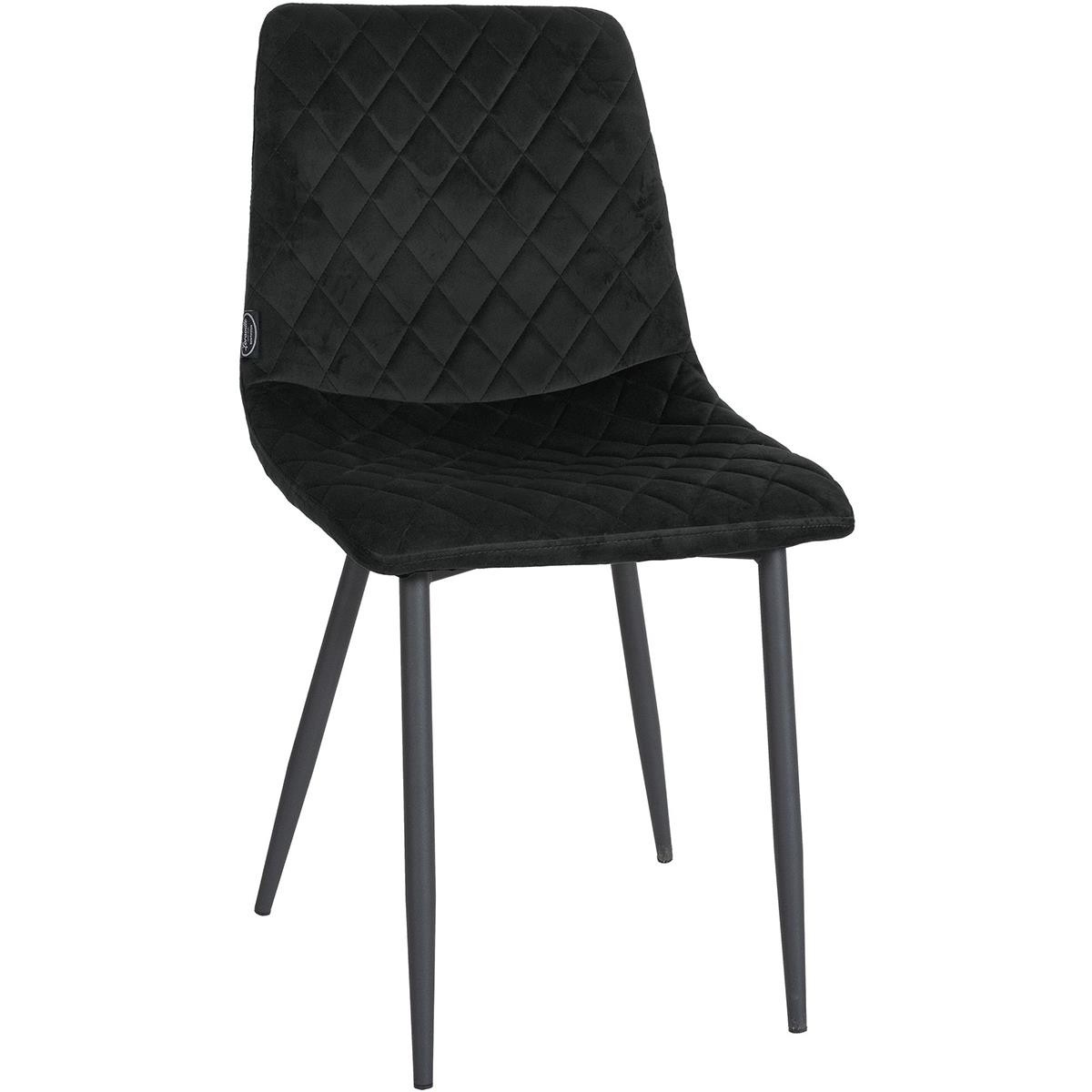 Silla de Confidente ROY, Robusta Estructura Metálica, en Terciopelo color Negro