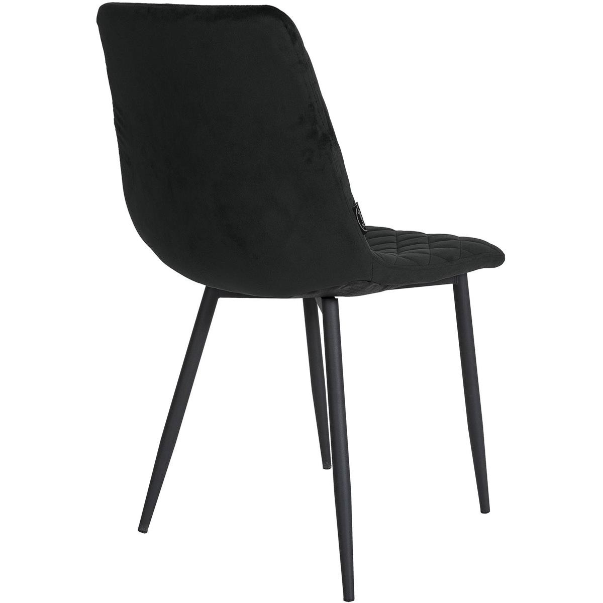 Silla de Confidente ROY, Robusta Estructura Metálica, en Terciopelo color Negro