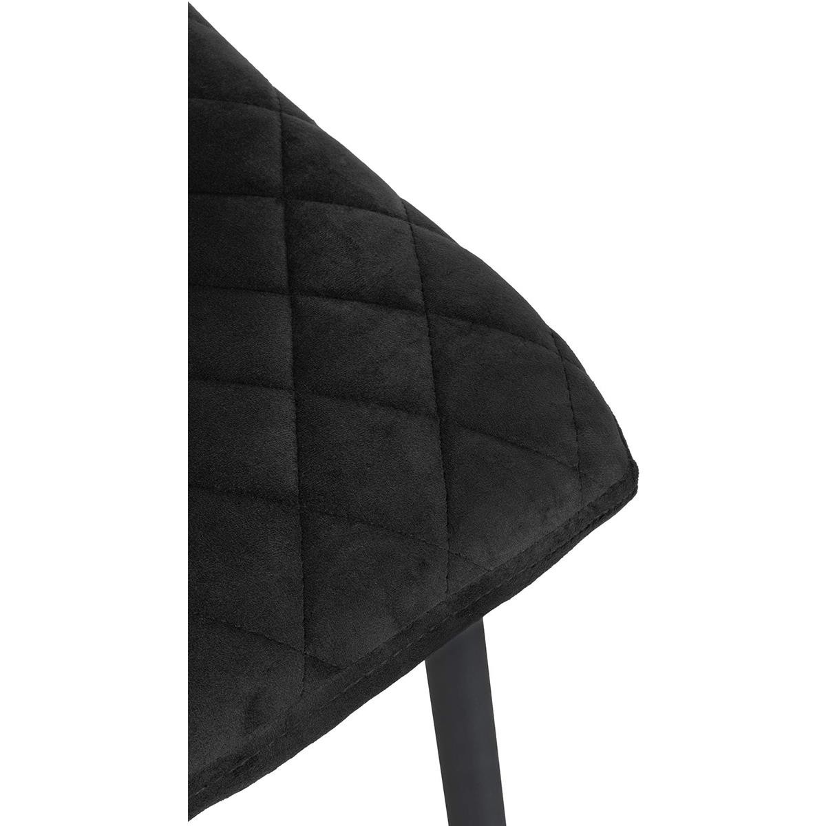 Silla de Confidente ROY, Robusta Estructura Metálica, en Terciopelo color Negro