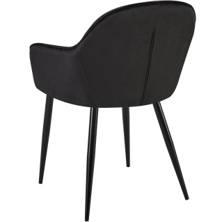 Silla de Confidente TAMARA, Patas Negras, en Terciopelo color Negro 2