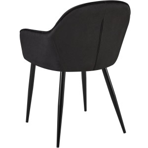Silla de Confidente TAMARA, Patas Negras, en Terciopelo color Negro