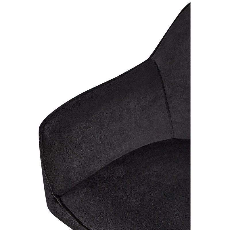 Silla de Confidente TAMARA, Patas Negras, en Terciopelo color Negro