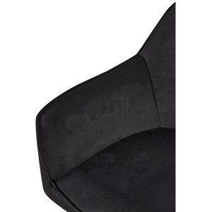 Silla de Confidente TAMARA, Patas Negras, en Terciopelo color Negro