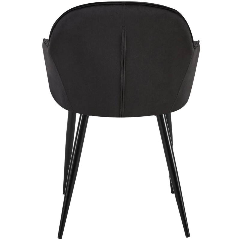 Silla de Confidente TAMARA, Patas Negras, en Terciopelo color Negro