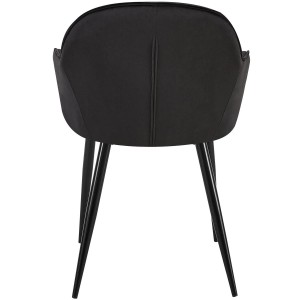 Silla de Confidente TAMARA, Patas Negras, en Terciopelo color Negro