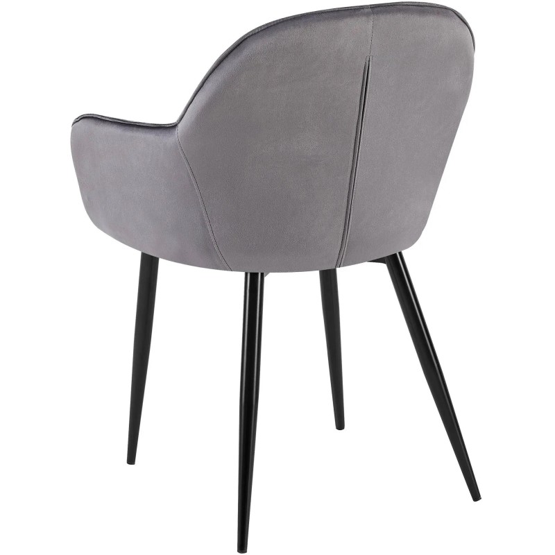 Silla de Confidente TAMARA, Patas Negras, en Terciopelo color Negro