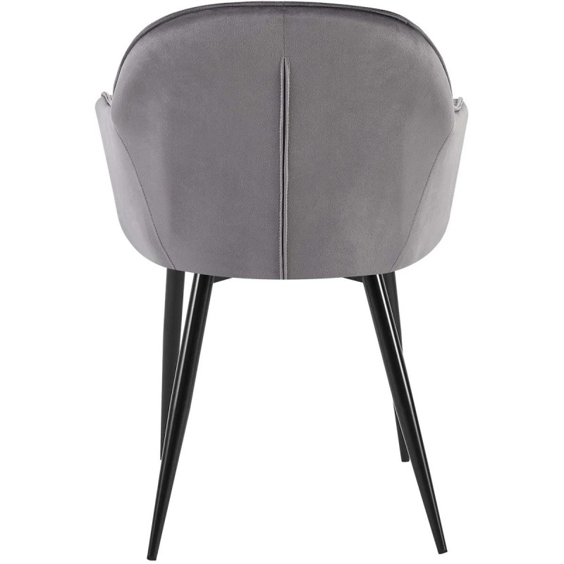 Silla de Confidente TAMARA, Patas Negras, en Terciopelo color Negro