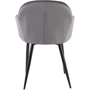 Silla de Confidente TAMARA, Patas Negras, en Terciopelo color Negro