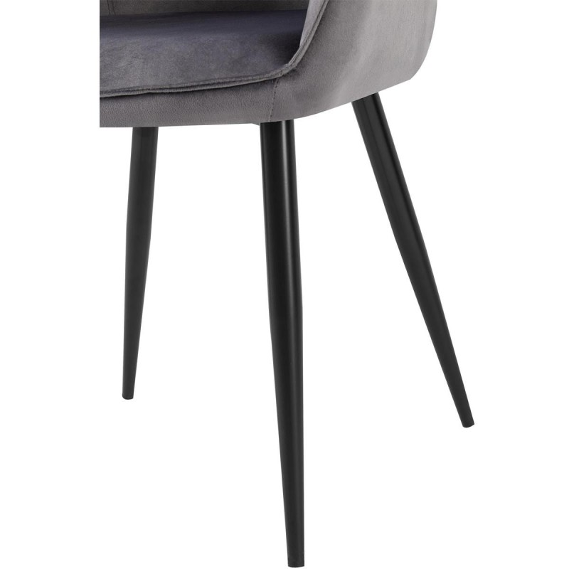 Silla de Confidente TAMARA, Patas Negras, en Terciopelo color Negro