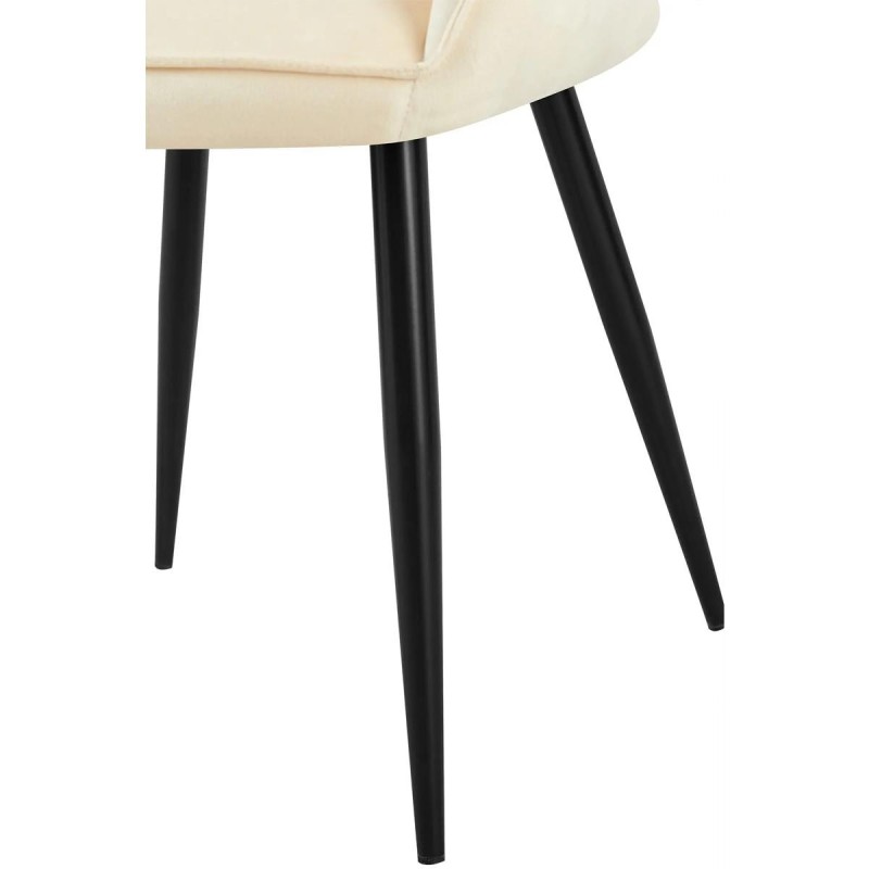 Silla de Confidente TAMARA, Patas Negras, en Terciopelo color Negro