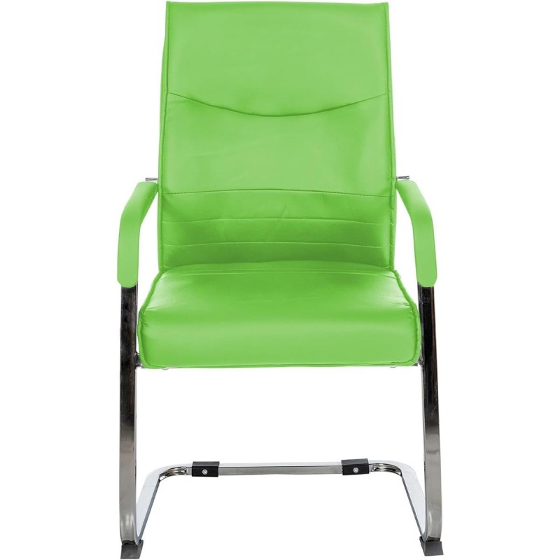Silla de confidente BENTON, estructura metálica, en piel color negro