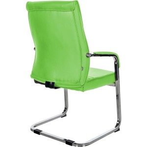 Silla de confidente BENTON, estructura metálica, en piel color negro