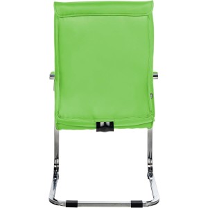 Silla de confidente BENTON, estructura metálica, en piel color negro