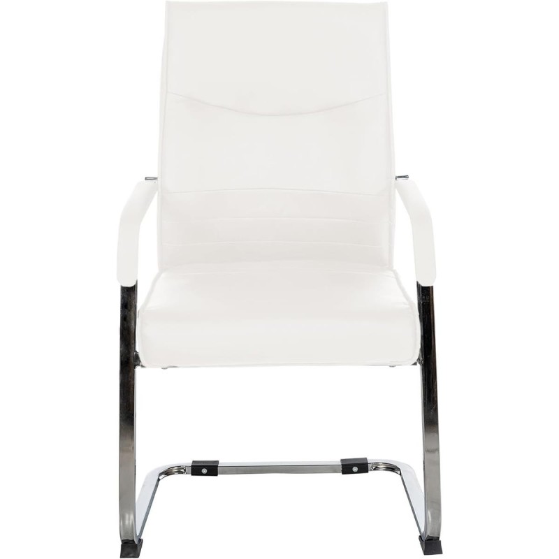 Silla de confidente BENTON, estructura metálica, en piel color negro