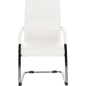 Silla de confidente BENTON, estructura metálica, en piel color negro