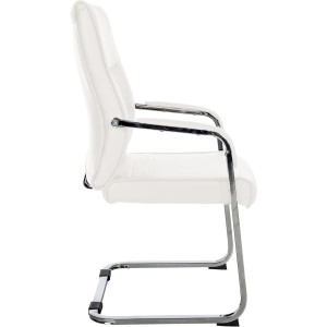 Silla de confidente BENTON, estructura metálica, en piel color negro
