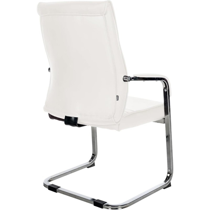 Silla de confidente BENTON, estructura metálica, en piel color negro