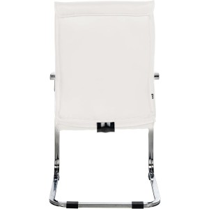 Silla de confidente BENTON, estructura metálica, en piel color negro