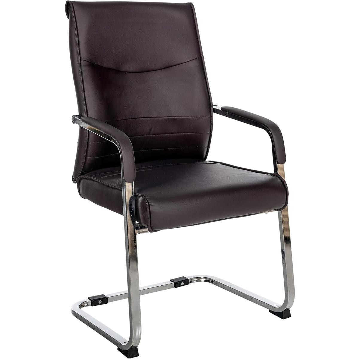 Silla de Confidente BENTON, Gran acolchado, Tapizada en Piel sintética, color Negro