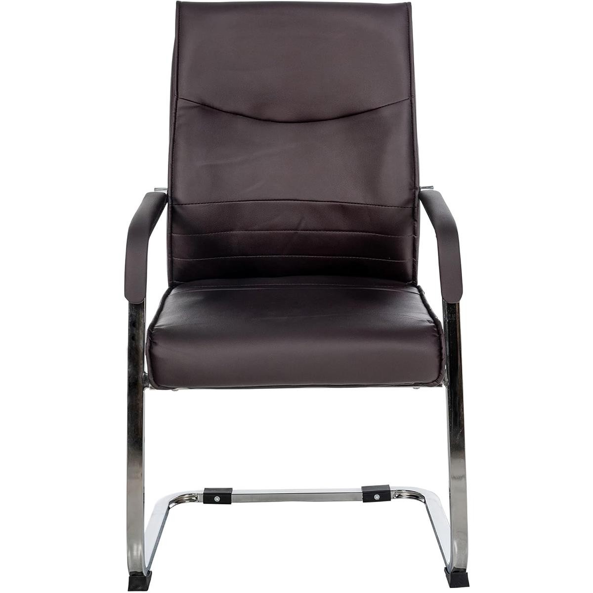 Silla de Confidente BENTON, Gran acolchado, Tapizada en Piel sintética, color Negro