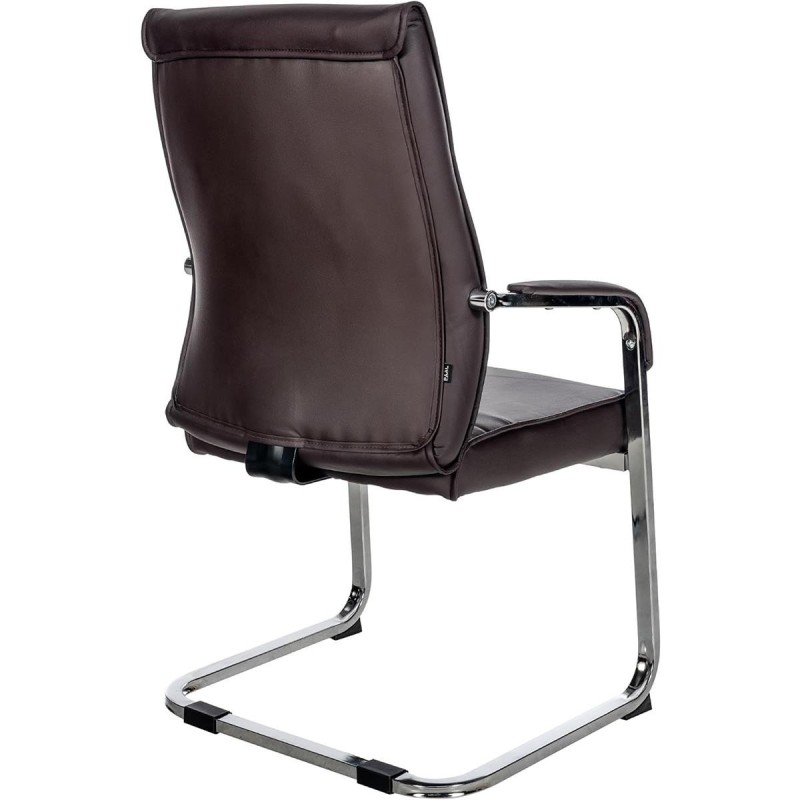 Silla de confidente BENTON, estructura metálica, en piel color negro