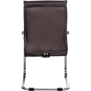 Silla de confidente BENTON, estructura metálica, en piel color negro