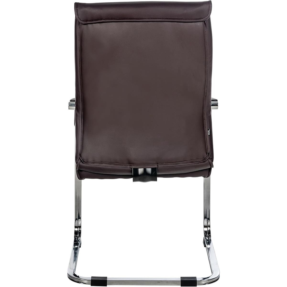 Silla de Confidente BENTON, Gran acolchado, Tapizada en Piel sintética, color Negro