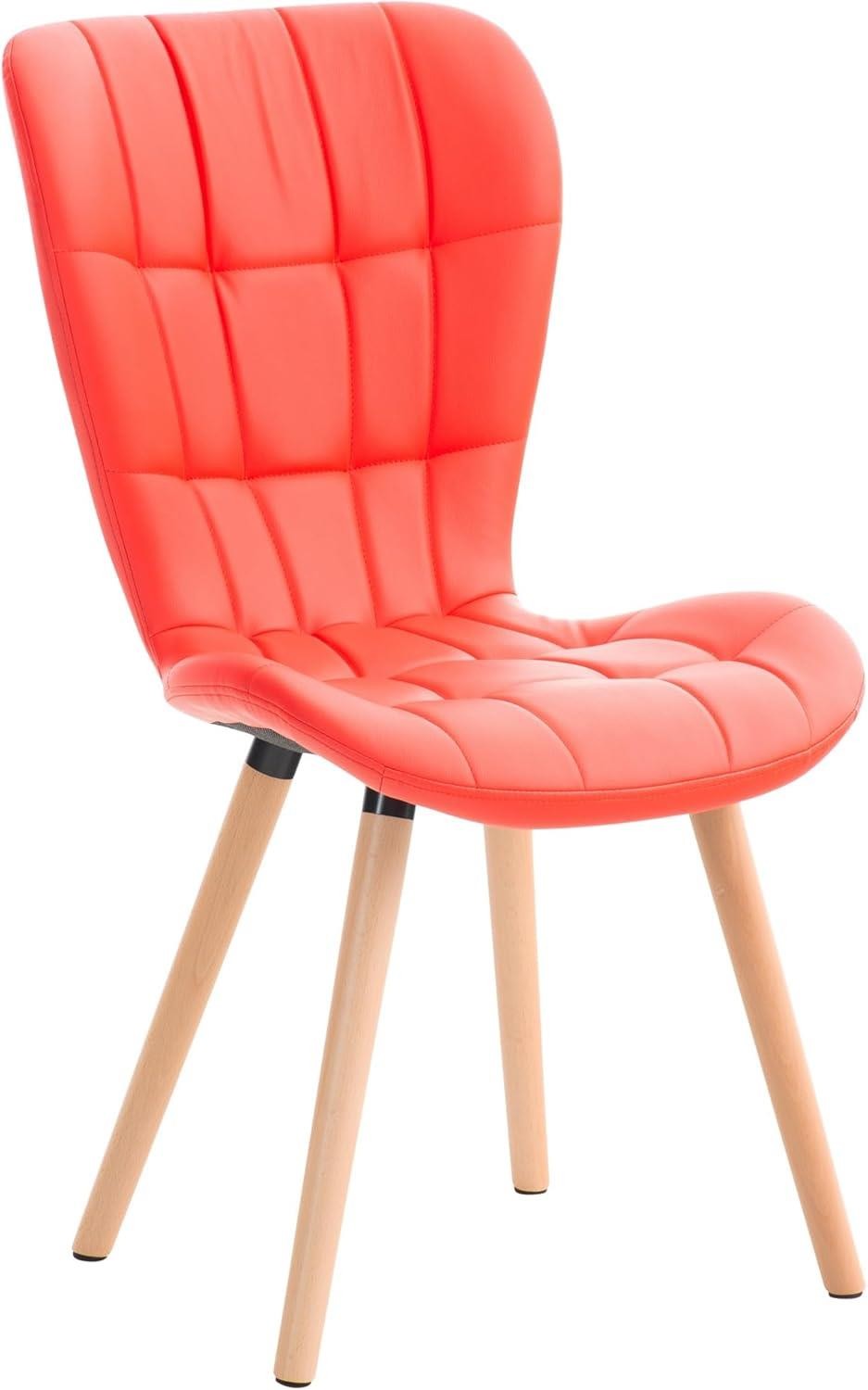 Silla de Confidente ELGAR PIEL, Gran Acolchado, Estructura y Patas de Madera en color Negro