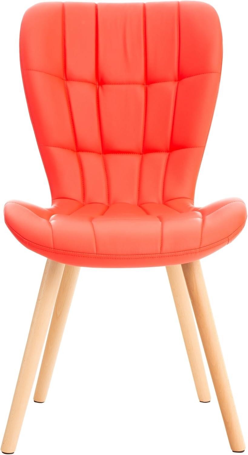 Silla de Confidente ELGAR PIEL, Gran Acolchado, Estructura y Patas de Madera en color Negro