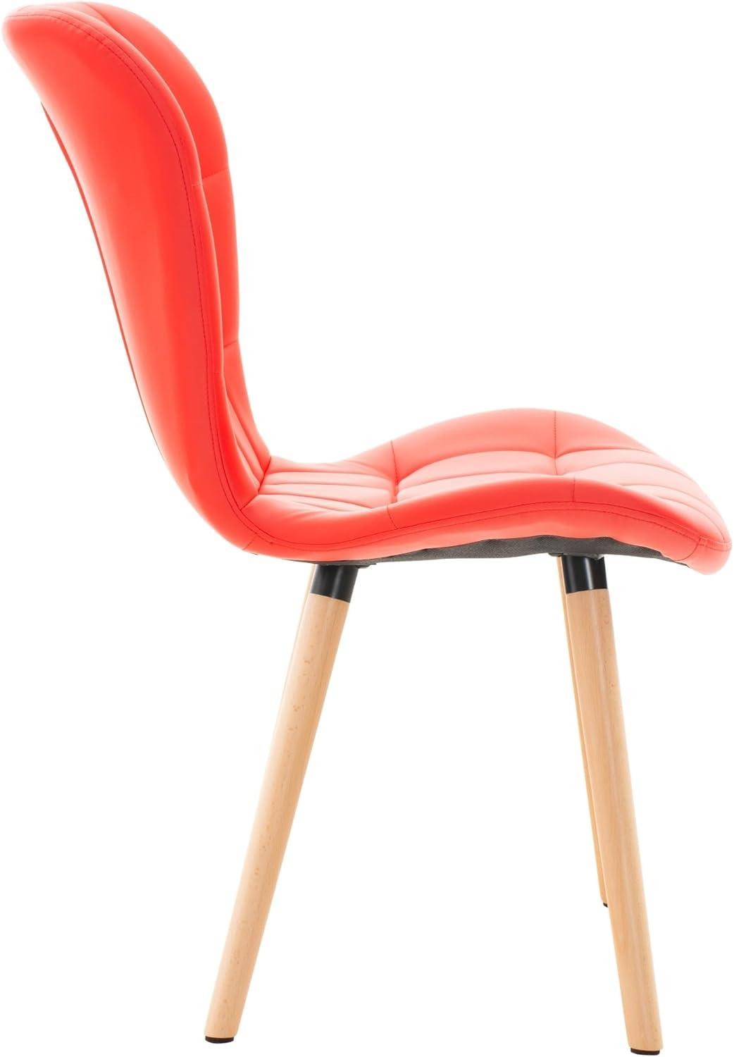 Silla de Confidente ELGAR PIEL, Gran Acolchado, Estructura y Patas de Madera en color Negro