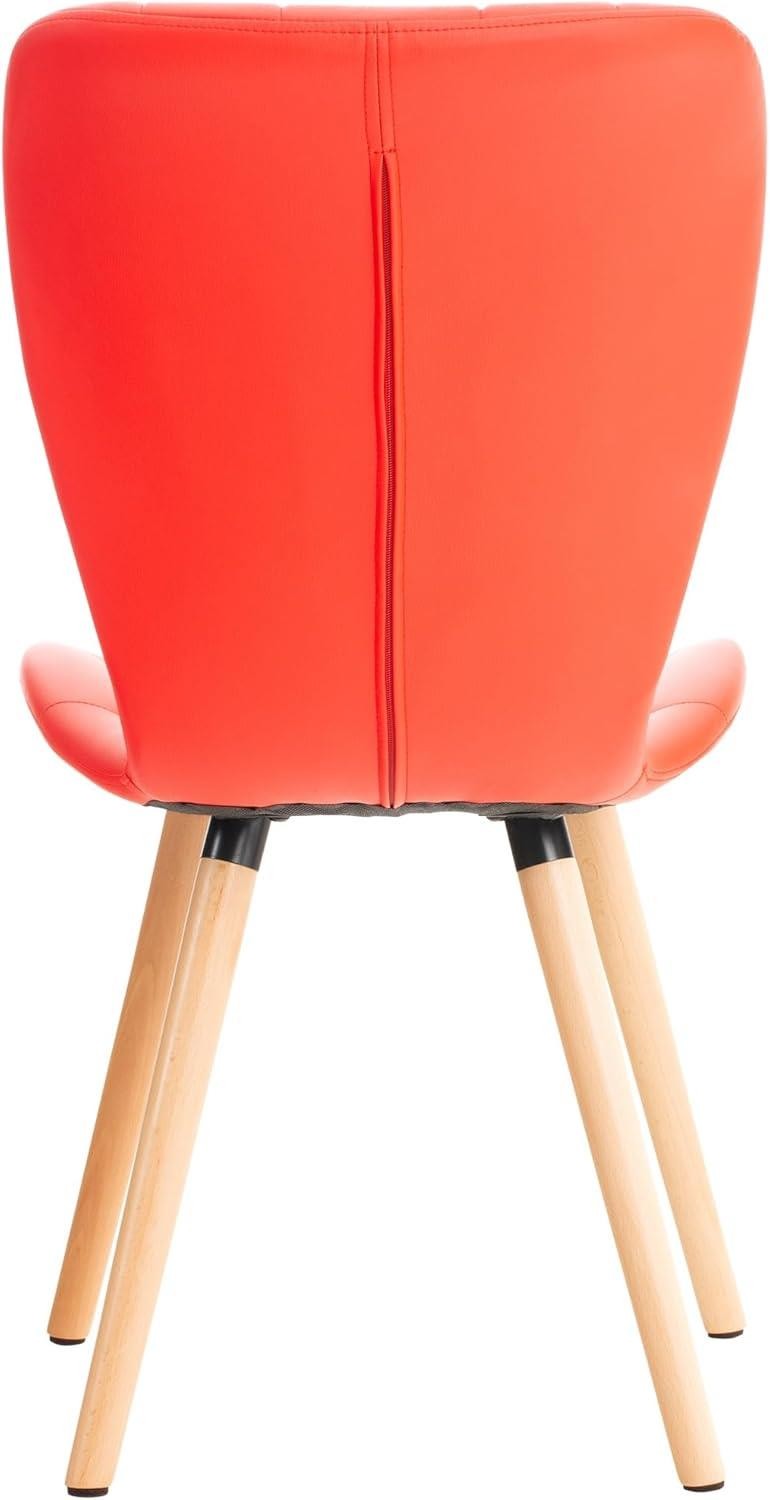 Silla de Confidente ELGAR PIEL, Gran Acolchado, Estructura y Patas de Madera en color Negro