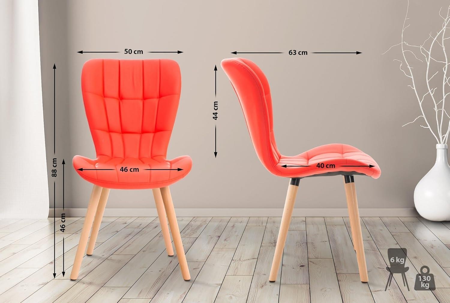 Silla de Confidente ELGAR PIEL, Gran Acolchado, Estructura y Patas de Madera en color Negro