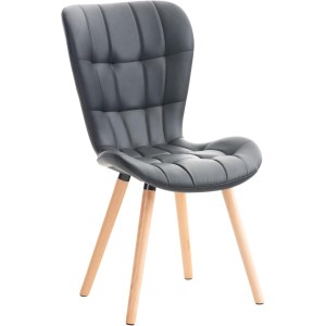 Silla de Confidente ELGAR PIEL en color Negro