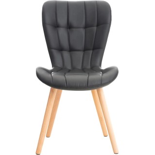 Silla de Confidente ELGAR PIEL en color Negro 2