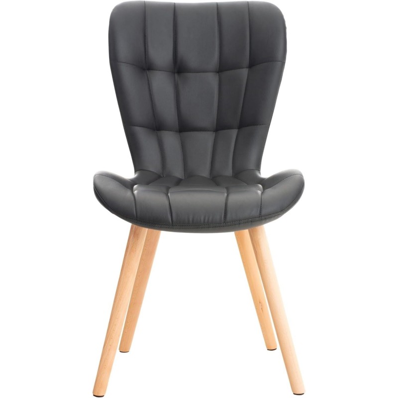 Silla de Confidente ELGAR PIEL en color Negro
