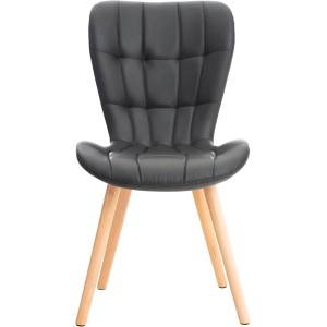Silla de Confidente ELGAR PIEL en color Negro