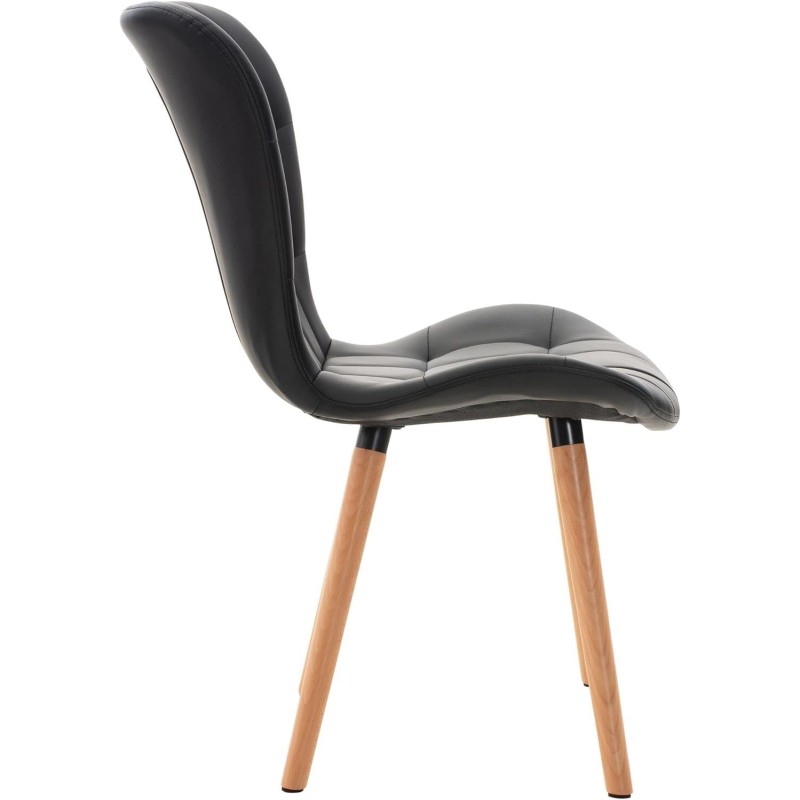 Silla de Confidente ELGAR PIEL en color Negro