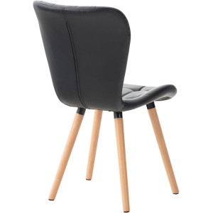 Silla de Confidente ELGAR PIEL en color Negro