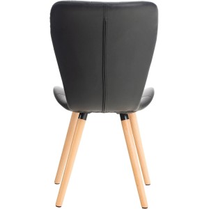 Silla de Confidente ELGAR PIEL en color Negro