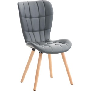 Silla de Confidente ELGAR PIEL en color Negro