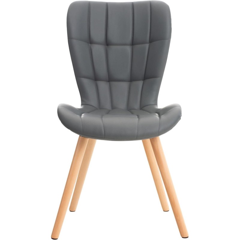 Silla de Confidente ELGAR PIEL en color Negro