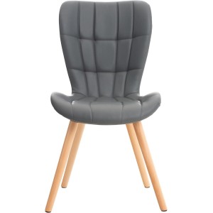 Silla de Confidente ELGAR PIEL en color Negro