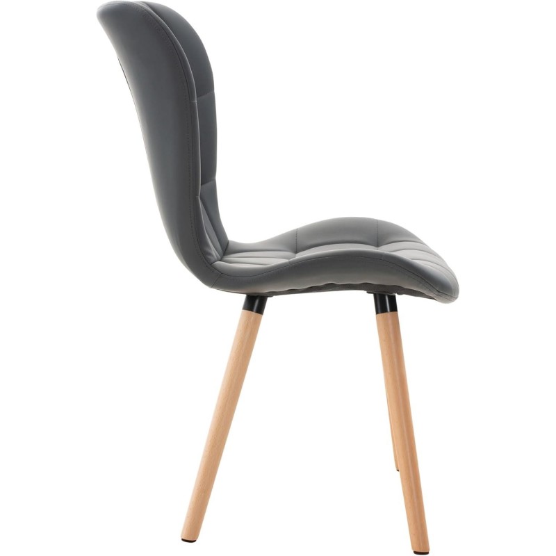 Silla de Confidente ELGAR PIEL en color Negro