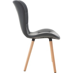 Silla de Confidente ELGAR PIEL en color Negro