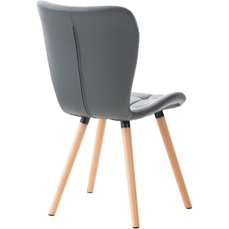 Silla de Confidente ELGAR PIEL en color Negro