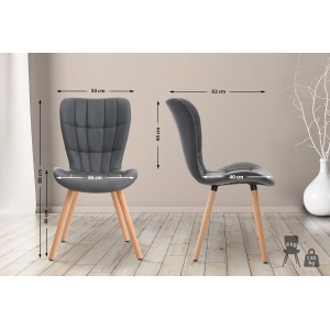 Silla de Confidente ELGAR PIEL en color Negro