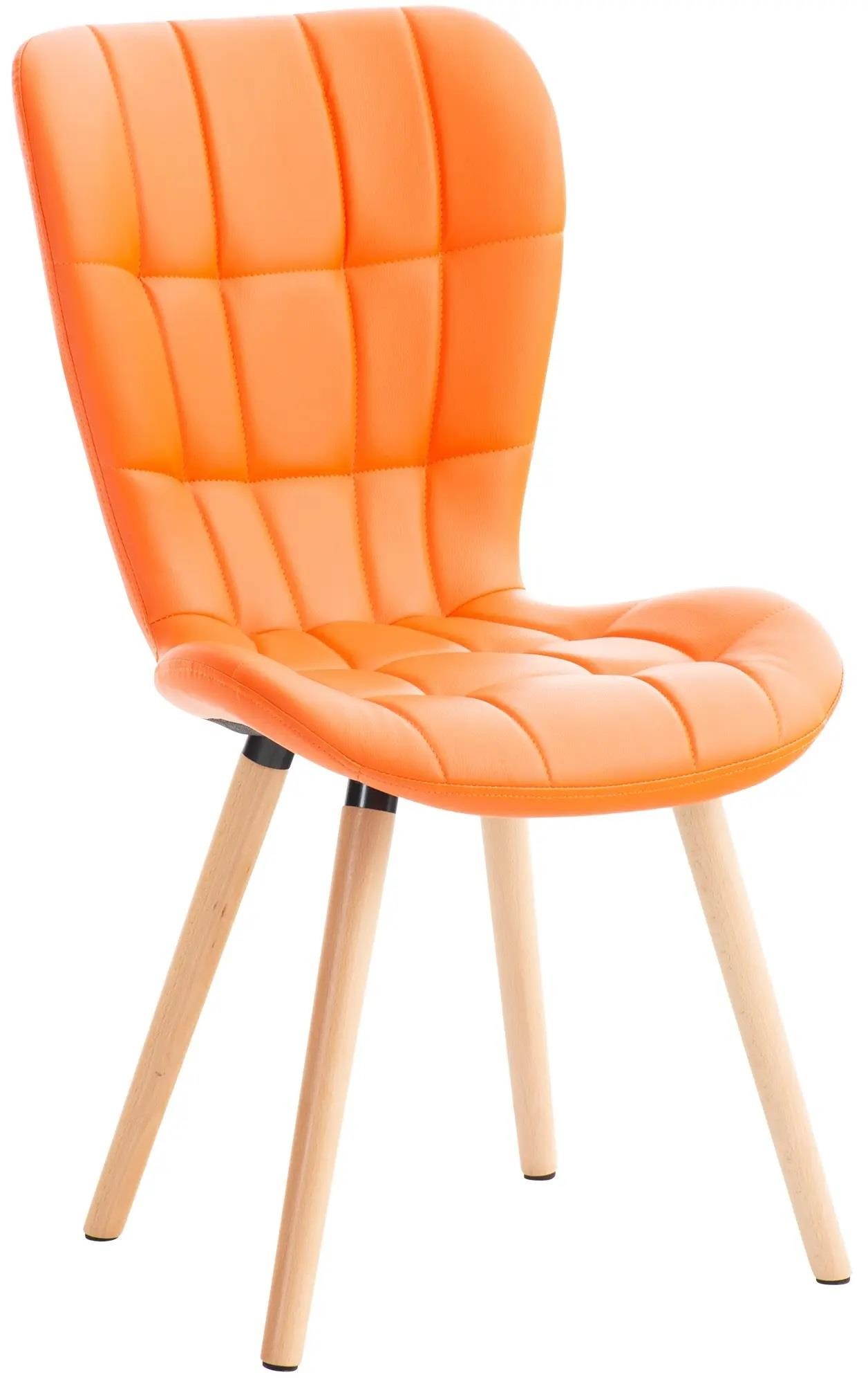 Silla de Confidente ELGAR PIEL, Gran Acolchado, Estructura y Patas de Madera en color Negro