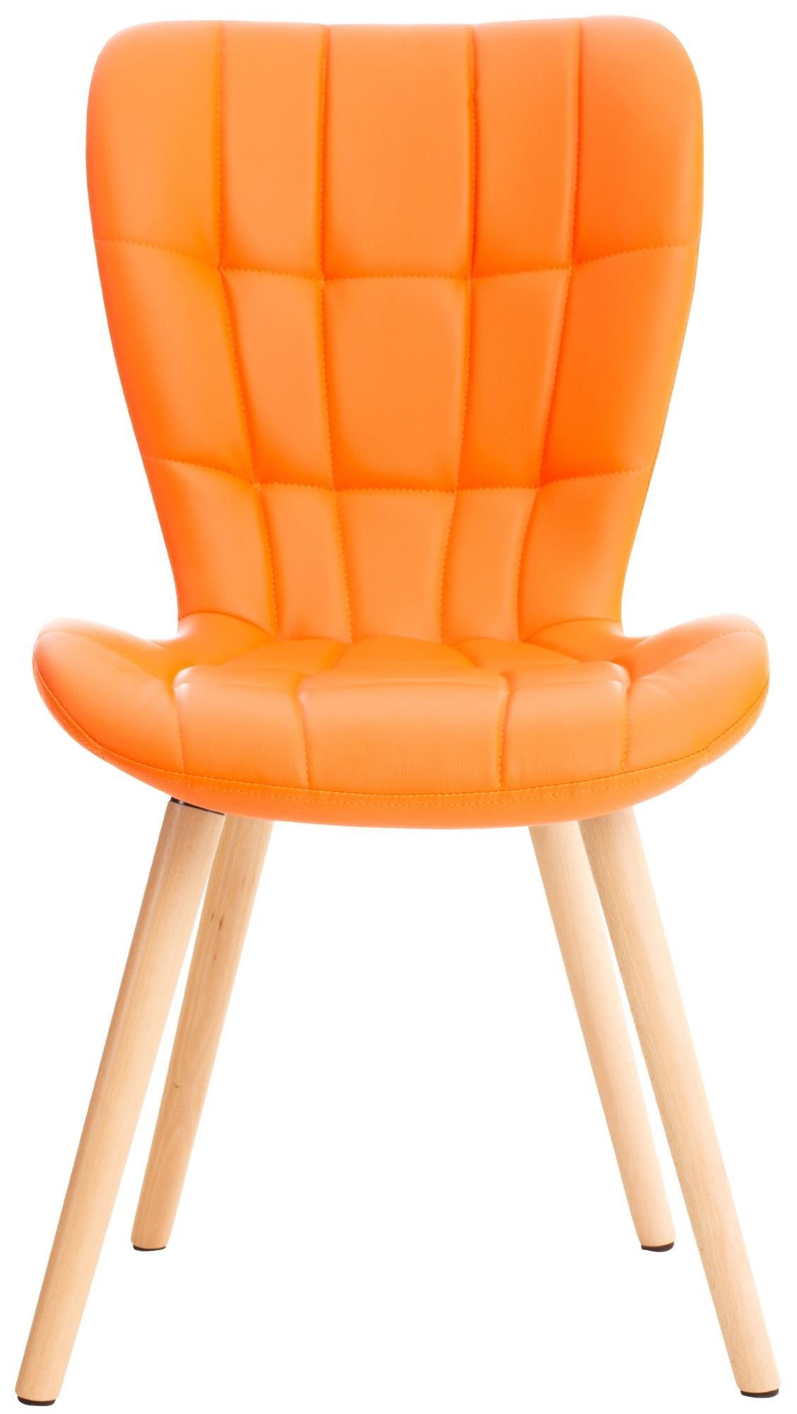 Silla de Confidente ELGAR PIEL, Gran Acolchado, Estructura y Patas de Madera en color Negro
