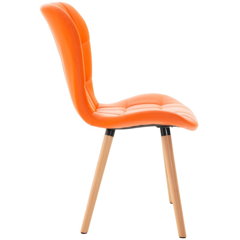 Silla de Confidente ELGAR PIEL en color Negro