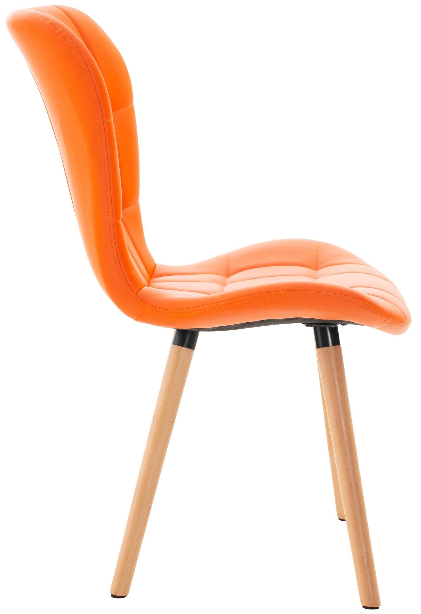 Silla de Confidente ELGAR PIEL, Gran Acolchado, Estructura y Patas de Madera en color Negro